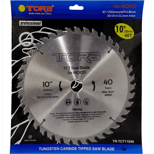 [EZM.1001113] TORA Mata Potong Kayu 10 Inch 40T - TCT Circular Saw TCT11040