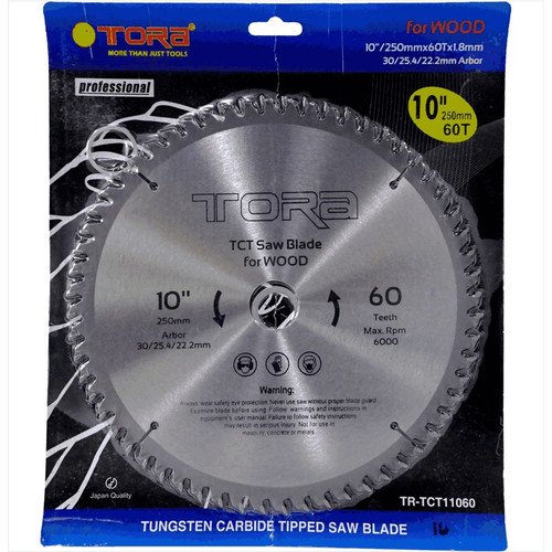 [EZM.1001114] TORA Mata Potong Kayu 10 Inch 60T - TCT Circular Saw TCT11060