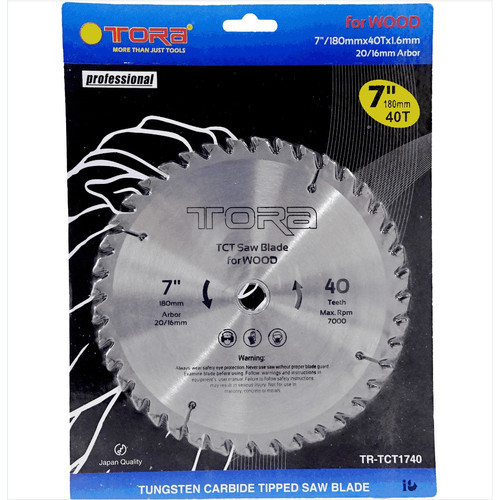 [EZM.1001117] TORA Mata Potong Kayu 7 Inch 40T - TCT Circular Saw TCT1740