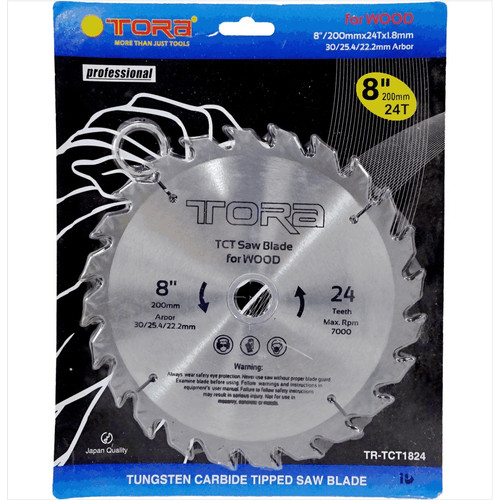 [EZM.1001118] TORA Mata Potong Kayu 8 Inch 24T - TCT Circular Saw TCT1824