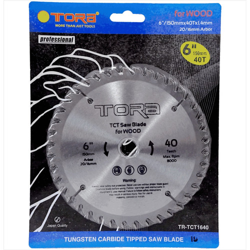 [EZM.1001122] TORA Mata Potong Kayu 6 Inch 40T - TCT Circular Saw TCT1640