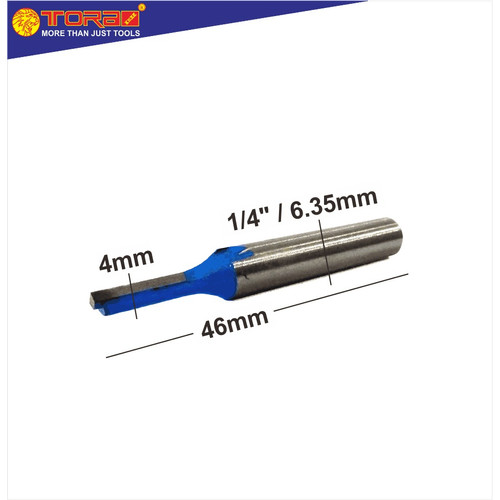 [EZM.1001224] TORA Router One Blade Straight Bits 4 MM 1/4 Inch - Mata Profil