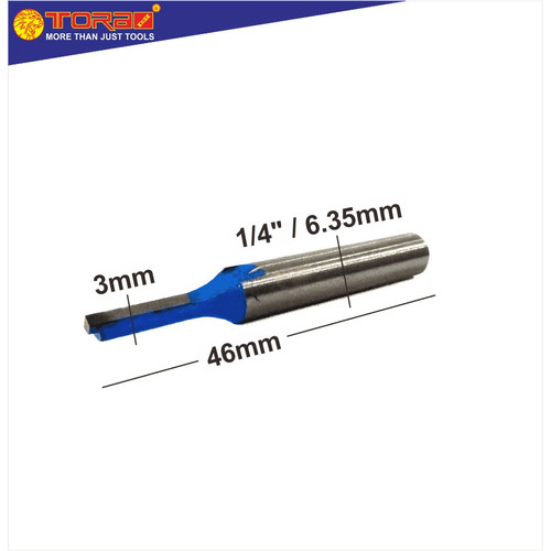 [EZM.1001225] TORA Router One Blade Straight Bits 3 MM 1/4 Inch - Mata Profil