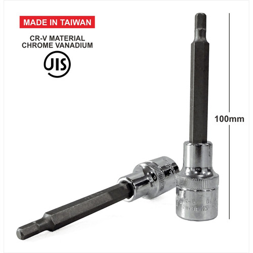[EZM.1001260] TOBY Socket L Panjang H4 100 MM - Drive Bits 1/2 DR - TAIWAN