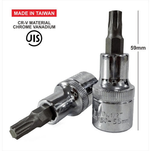 [EZM.1001261] TOBY Socket Bintang T50 55 MM - Drive Bits 1/2 DR - TAIWAN