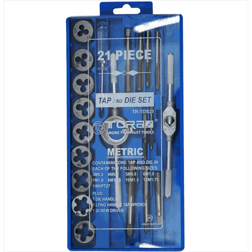 [EZM.1001296] TORA Alat Senai & Tap Ulir - Tap & Die Set 21 Pcs TD21