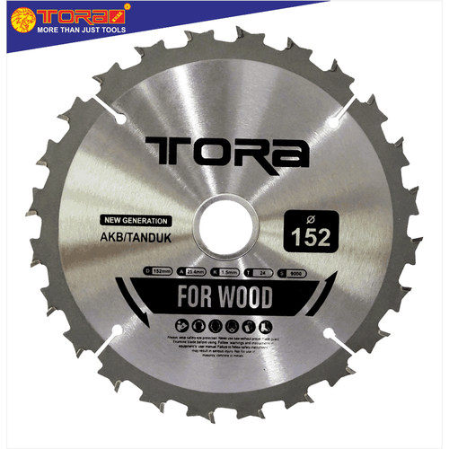 [EZM.1001397] TORA Mata Pisau Potong Kayu 6 Inch 152 x 24T TCT Model AKB / Tanduk
