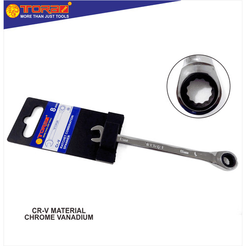 [EZM.1001503] TORA Kunci Ratchet Ring Pas 8 MM - Ratchet Combination Spanner
