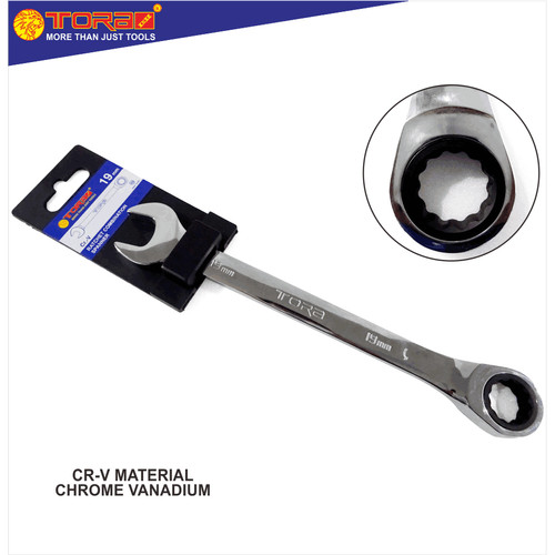 [EZM.1001507] TORA Kunci Ratchet Ring Pas 19 MM - Ratchet Combination Spanner