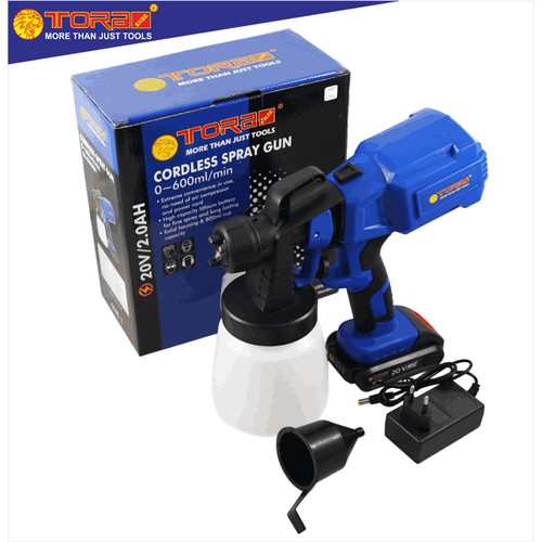 [EZM.1001519] TORA Cordless Spray Gun Biru 2.5 mm - Electric Spray Gun Cordless 20 V