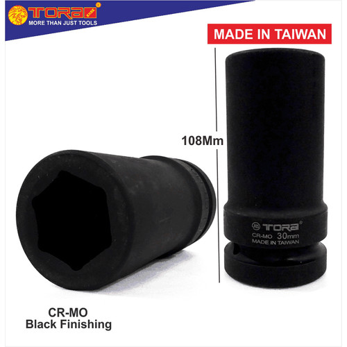 [EZM.1002429] TORA Mata Sok Impact Long 30 mm 1" 6 PT - Socket Deep Impact - Taiwan
