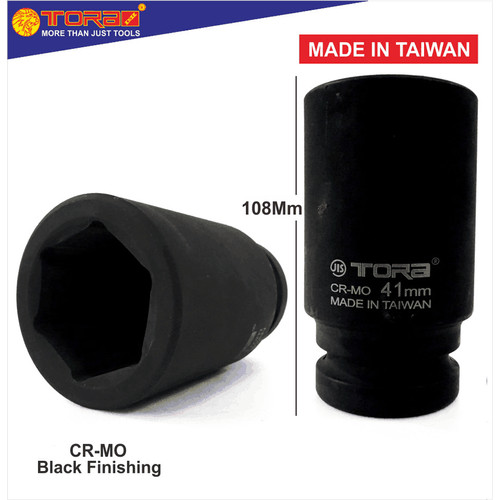 [EZM.1002430] TORA Mata Sok Impact Long 41 mm 1" 6 PT - Socket Deep Impact - Taiwan