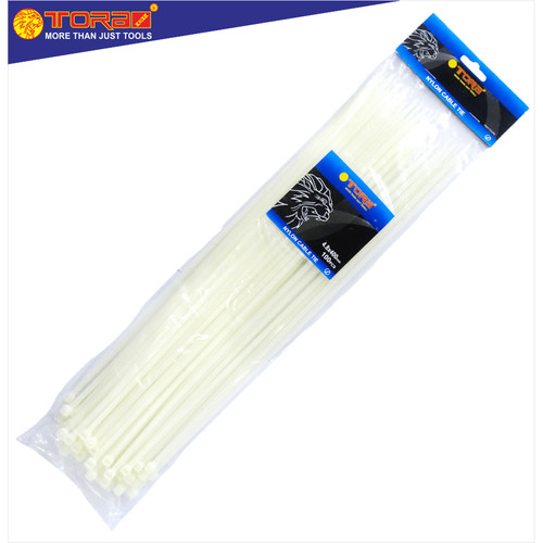 [EZM.1001681] TORA Kabel Tis Nylon 4.8 x 400 mm - Tali Ikat Warna Putih 100 Pcs