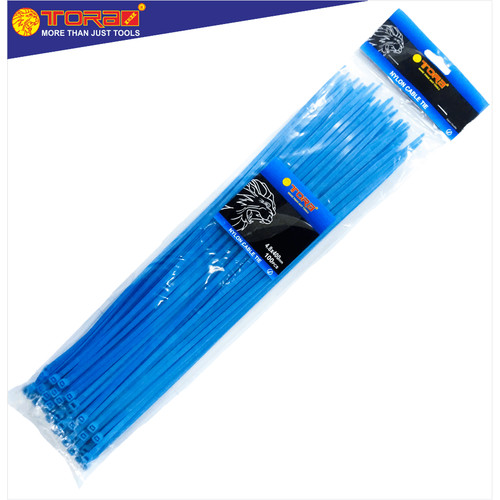 [EZM.1001685] TORA Kabel Tis Nylon 4.8 x 400 mm - Tali Ikat Warna Biru 100 Pcs