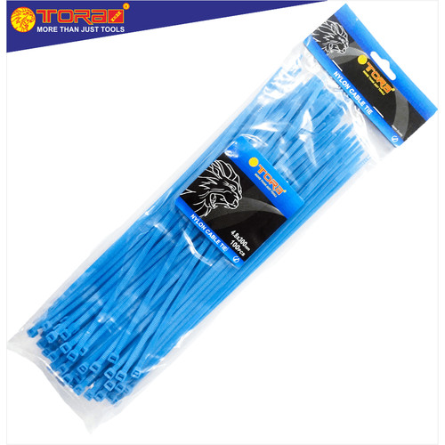 [EZM.1002437] TORA Kabel Tis Nylon 4.8 x 300 mm - Tali Ikat Warna Biru 100 Pcs