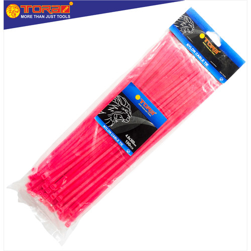 [EZM.1001686] TORA Kabel Tis Nylon 4.8 x 300 mm - Tali Ikat Warna Merah 100 Pcs