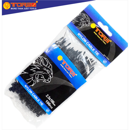 [EZM.1001693] TORA Kabel Tis Nylon 2.5 x 100 mm - Tali Ikat Warna Hitam 100 Pcs