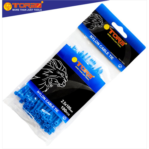 [EZM.1001695] TORA Kabel Tis Nylon 2.5 x 100 mm - Tali Ikat Warna Biru 100 Pcs
