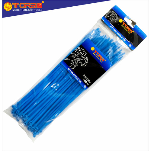[EZM.1001699] TORA Kabel Tis Nylon 3.6 x 250 mm - Tali Ikat Warna Biru 100 Pcs