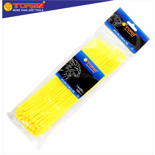 [EZM.1001701] TORA Kabel Tis Nylon 3.6 x 250 mm - Tali Ikat Warna Kuning 100 Pcs
