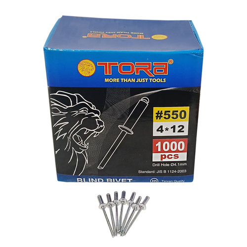[EZM.1001842] TORA Paku Rivet Warna Silver Box 550 4 x 12 mm