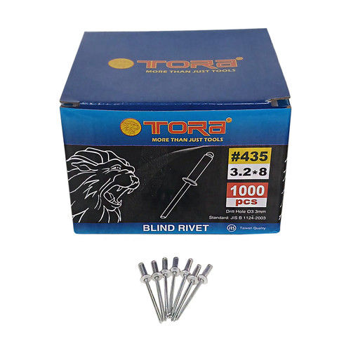 [EZM.1001847] TORA Paku Rivet Warna Silver Box 435 3.2 x 8 mm