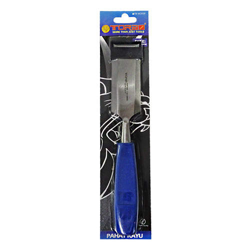 [EZM.1001868] TORA Pahat Kayu Gagang Biru 1 1/2 Inch - Carbon Stell