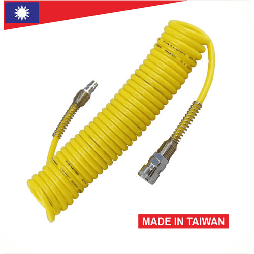 [EZM.1001976] Recoil PU Hose Yellow - Selang Kompresor 12 & 15M - Made In Taiwan