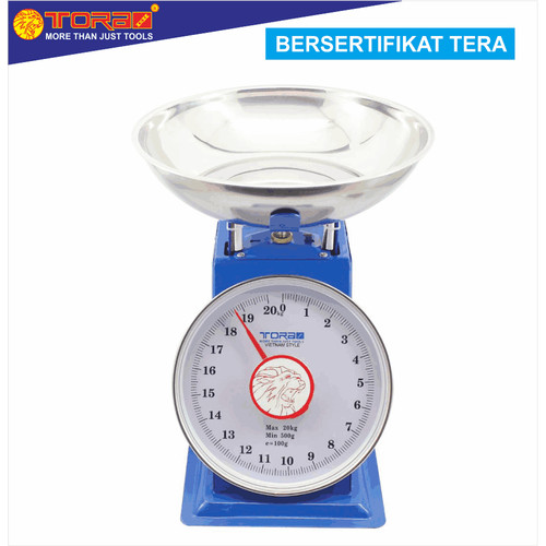 [EZM.1002022] TORA Timbangan Kue Pegas - Timbangan Dapur - Jarum Body Biru 20 Kg