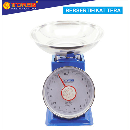 [EZM.1002023] TORA Timbangan Kue Pegas - Timbangan Dapur - Jarum Body Biru 15 Kg