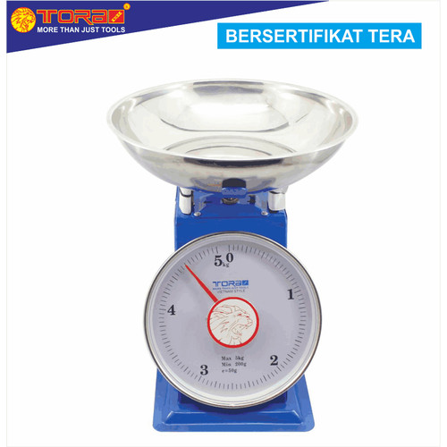 [EZM.1002025] TORA Timbangan Kue Pegas - Timbangan Dapur - Jarum Body Biru 5 Kg