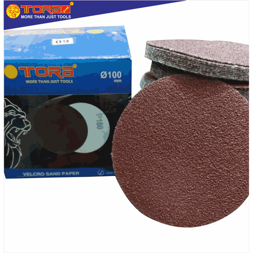 [EZM.1002038] TORA Amplas Velcro / Tempel - Amplas Bulat Box 100 Pcs 4 Inch