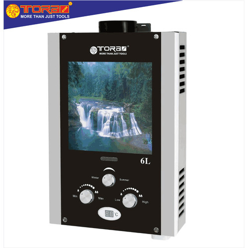 [EZM.1002464] TORA Gas Water Heater - Pemanas Air Digital Glass 6 Liter LPG GWH6D