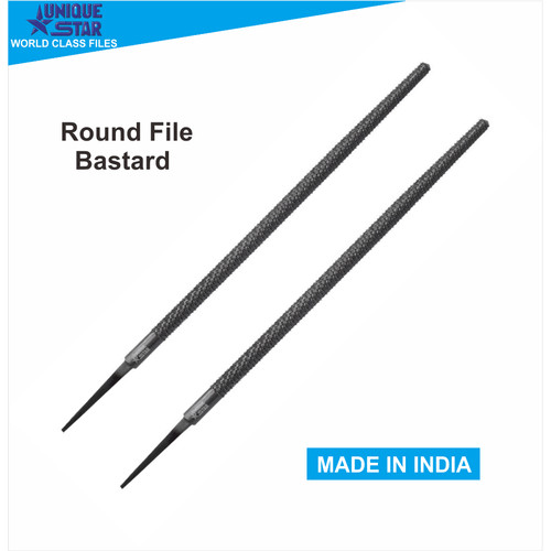 [EZM.1002113] UNIQUE STAR Round File Bastard - Kikir Bulat Kasar 4, 6, 8 Inch- INDIA