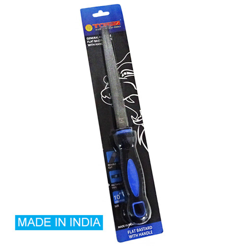 [EZM.1002120] TORA Kikir Flat Kasar Gagang Karet - Kikir Besi 10 & 12 Inch - INDIA
