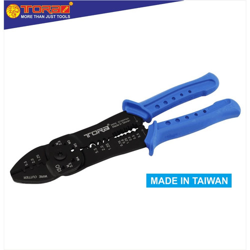 [EZM.1002477] TORA Tang Skun Kabel 5in1 Gagang BIru - Crimping Tools 9 Inch - Taiwan
