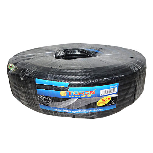 [EZM.1002239] TORA Selang Angin PVC Tekanan Tinggi 5 Layer 100 Meter - Biru / kuning