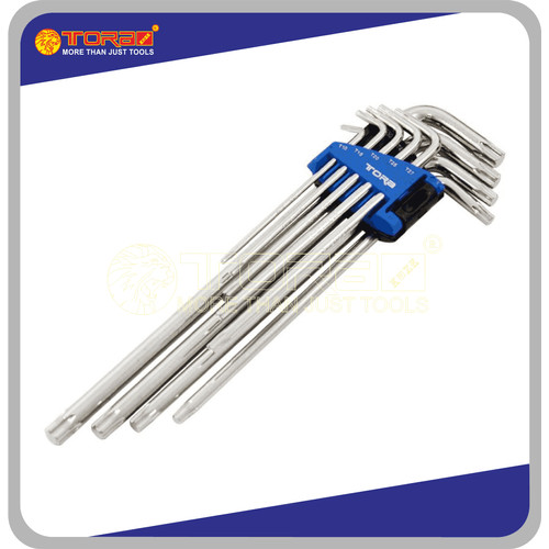 [EZM.1002240] TORA Kunci L Bintang Set 9 Pcs Panjang T10-T50 Torx Tanpa Lubang