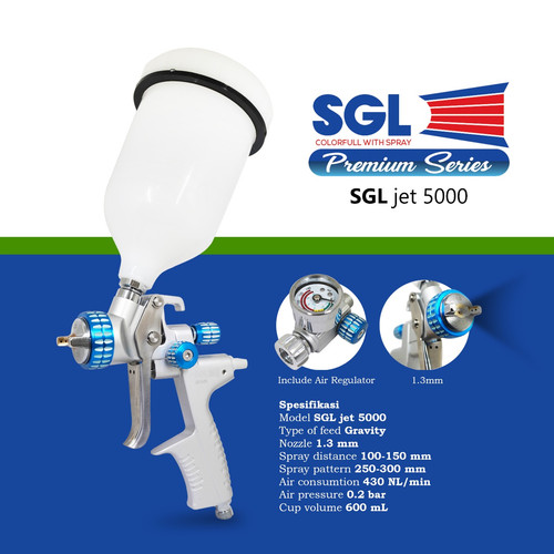 [EZM.1002272] SGL Spray Gun Jet 5000 Regulator - Alat Semprot Cat Tabung Atas