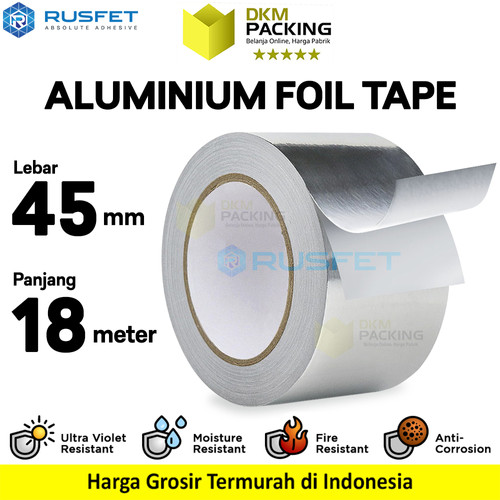 [EZO.9200152] Lakban Aluminium Foil Tape Isolasi Waterproof Tahan Panas RUSFET