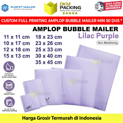[EZO.9200153] Amplop Bubble Wrap Envelope Bag LILAC PURPLE Security Mailer RUSFET