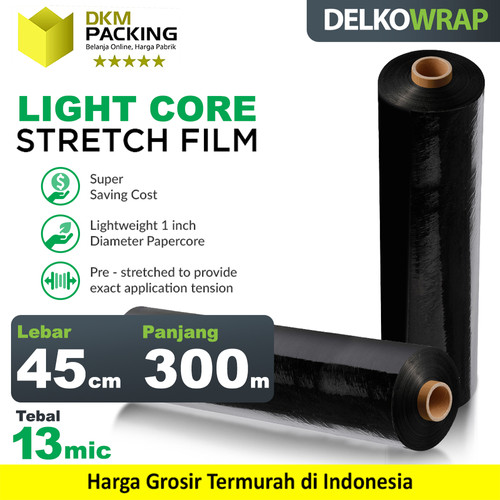 [EZO.9200157] Plastik Wrapping Premium LIGHTCORE Stretch Film Hitam 45cm x 300m
