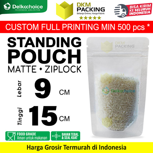 [EZO.9200177] Standing Pouch Matte Doff Ziplock Plastik Kemasan Makanan 9x15cm