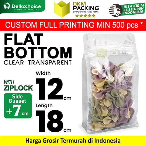 [EZO.9200184] Flat Bottom Clear Bening Transparan Plastik Kemasan Makanan 12x18cm