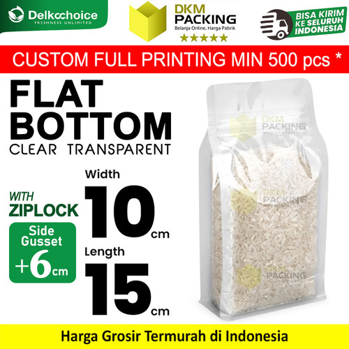 [EZO.9200185] Flat Bottom Clear Bening Transparan Plastik Kemasan Makanan 10x15cm