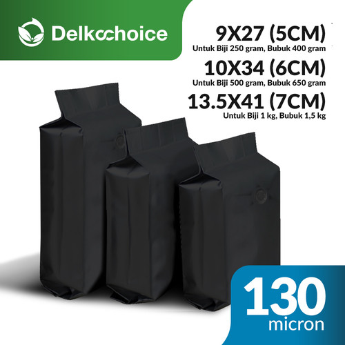 [EZO.9200188] Kantong Alumunium Bag Gusset Valve Kemasan Bubuk Delkochoice