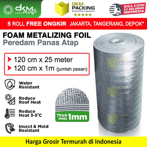 [EZO.9200192] Peredam Panas Atap Rumah Insulation Alumunium Bubble Wrap Foil 120x25