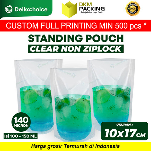 [EZO.9200214] Standing Pouch Bening Clear Nylon 10x17 cm Kemasan Cairan NON ZIPLOCK