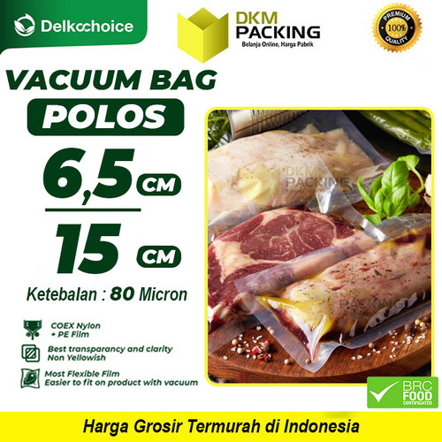 [EZO.9200218] Vacuum Bag POLOS 6.5x15cm Vakum Plastik Makanan SMOOTH DELKOCHOICE