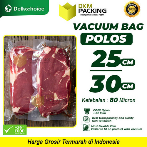 [EZO.9200219] Vacuum Bag POLOS 25x30cm Plastik Vakum Makanan SMOOTH DELKOCHOICE